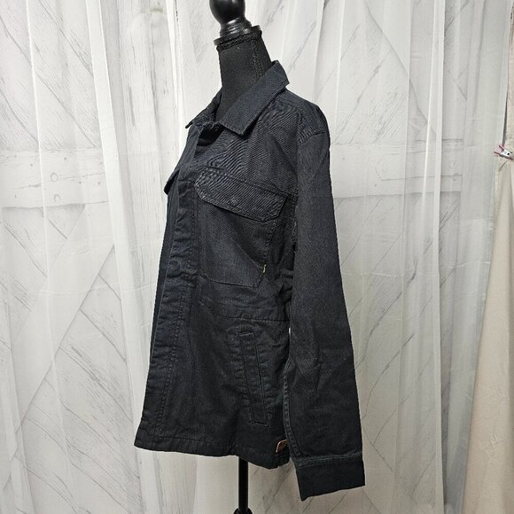 NWT Billabong Stealth Hudson Dark Gray Unisex Button Canvas Utility Jacket M - Picture 11 of 16